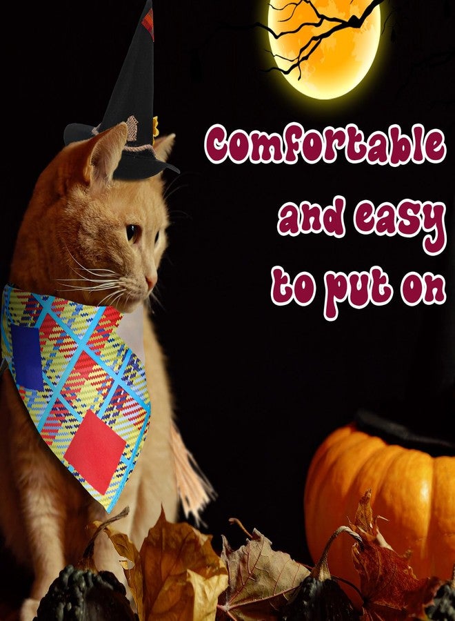 Skicuff طقم أزياء تنكرية للكلاب من Skicuff مكون من 3 قطع، يشمل قبعة فزاعة، ووشاح فزاعة، ومريلة جرو، وفستان قش فزاعة. زي تنكري للحيوانات الأليفة مناسب للكلاب والقطط. - Image 5