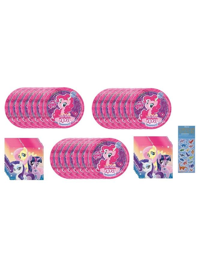 Unique My Little Pony Party Supplies Bundle Pack Includese 24 Paper Plates And 32 Napkins - Image 1
