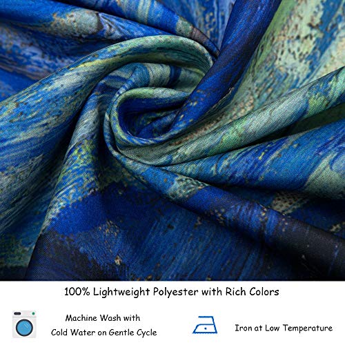 IcosaMro Starry Night Tapestry Wall Hanging, V. Gogh Art Wall Tapestries [60x82.7''][Double-Folded Hems]- Star Blanket Tablecloth for Bedroom, Dorm, College, Living Room, Blue - Image 5