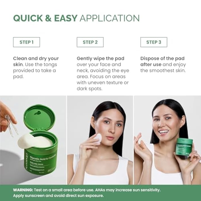 PLANTIFIQUE Korean Glycolic Acid Toner Pads 60 Pcs with Niacinamide, CICA - AHA BHA PHA Face Daily Peel Exfoliating Pads Formula for Gentle Skin Renewal for All Skin Types - Refillable Container - Image 5