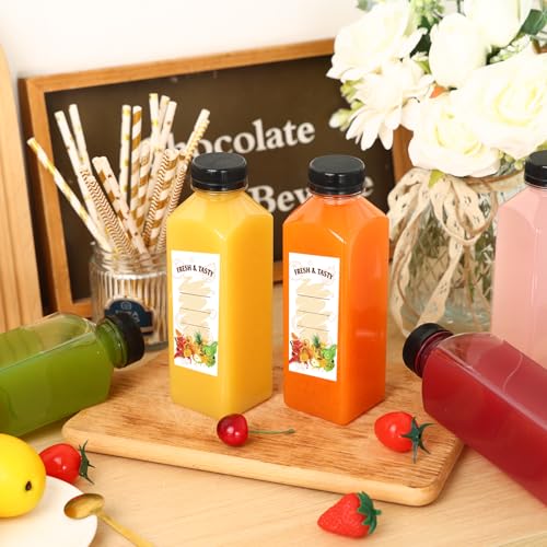 BAKHUK 10pcs 16oz Empty Plastic Juice Bottles with Caps, Plastic Water Bottles with Lids, Reusable Clear Bulk Beverage Juice Containers for Milk and Other Beverages - Image 5