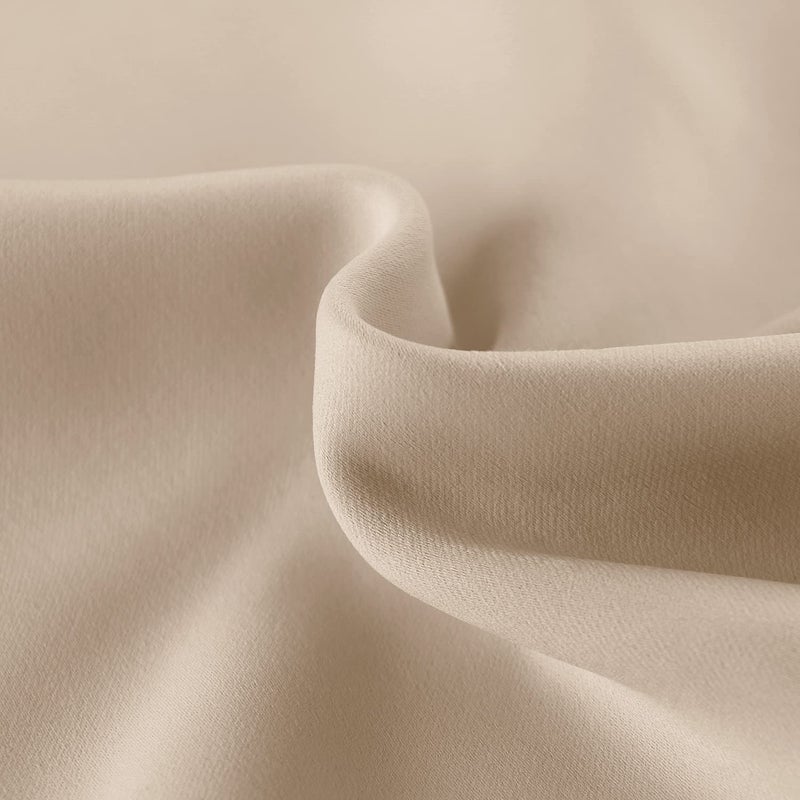 DWCN French Door Curtains â€“ Rod Pocket Thermal Curtain for Doors with Glass Window, Kitchen and Patio Doors for Privacy, 25 X 72 Inches Long, 1 Curtain Panel with Tieback, Beige - Image 4