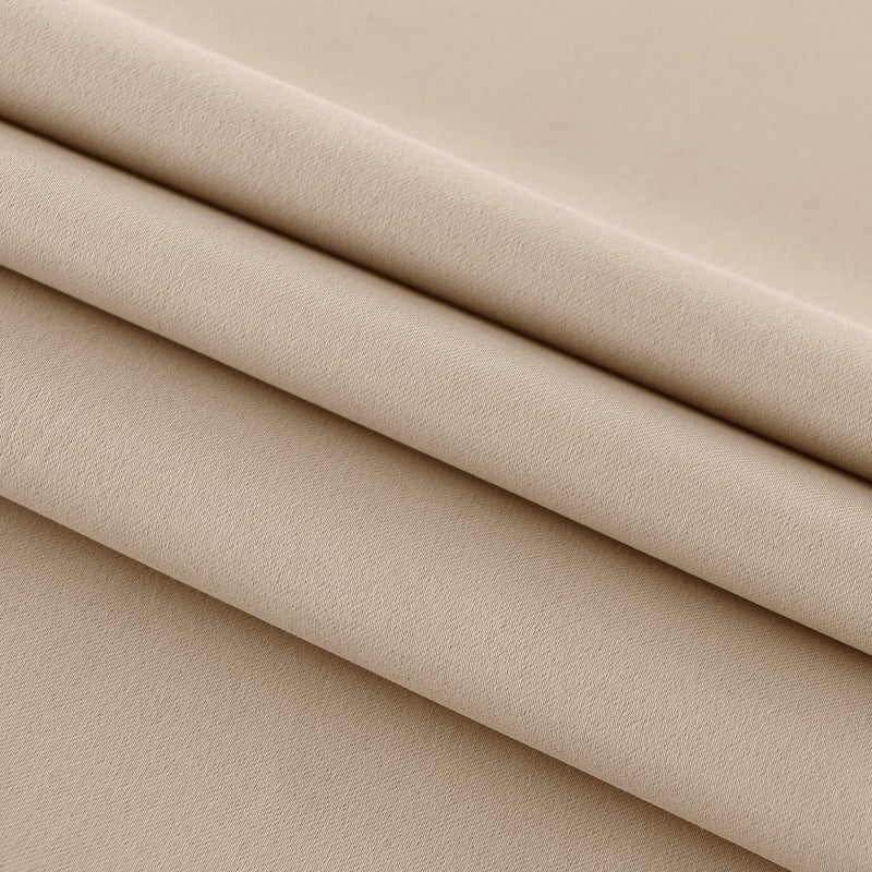 DWCN French Door Curtains â€“ Rod Pocket Thermal Curtain for Doors with Glass Window, Kitchen and Patio Doors for Privacy, 25 X 72 Inches Long, 1 Curtain Panel with Tieback, Beige - Image 5