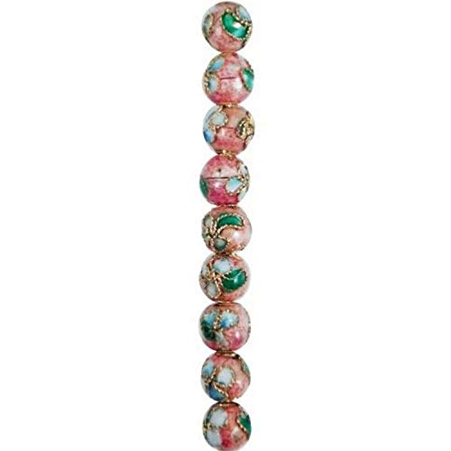 Expo International 6mm x 6mm Cloisonne Pink Multi Jewelery Beads Small Pack of 30