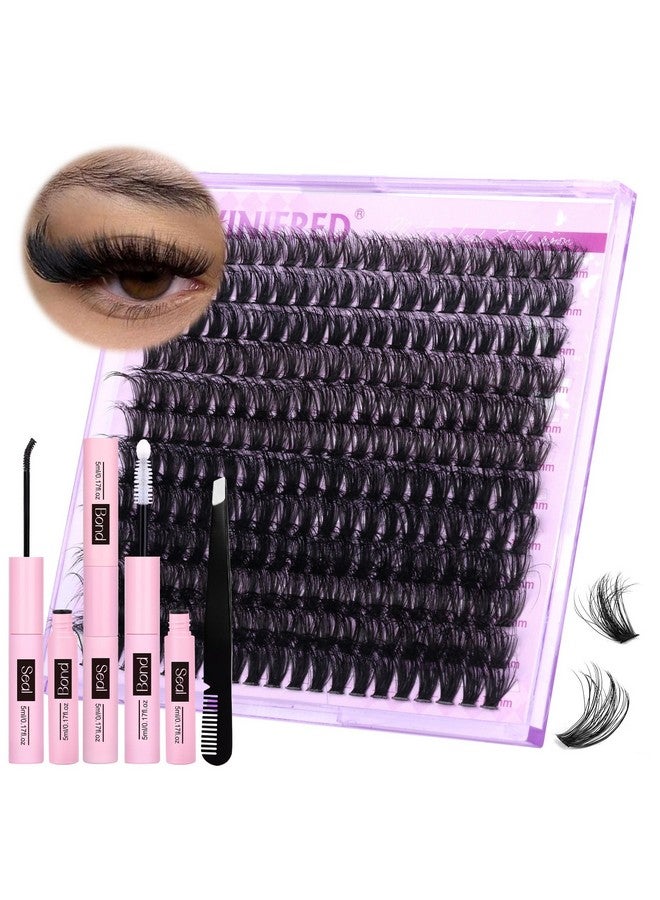 Winifred Fluffy Lash Extension Kit Lash Clusters Thick Individual Lashes 10-16mm Eyelashes Extension Kit 50D Wispy Mink Lash Kit Cluster Lashes with Lash Bond and Seal by Winifred - Image 1