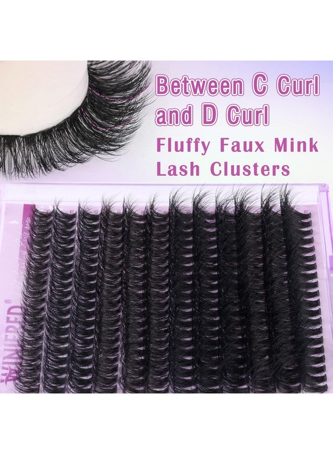 Winifred Fluffy Lash Extension Kit Lash Clusters Thick Individual Lashes 10-16mm Eyelashes Extension Kit 50D Wispy Mink Lash Kit Cluster Lashes with Lash Bond and Seal by Winifred - Image 3