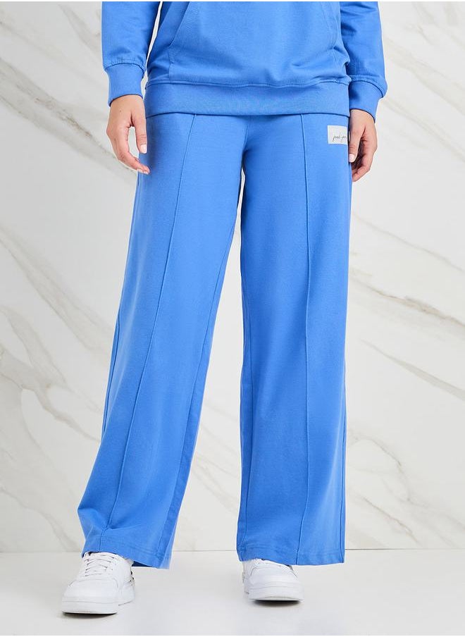 Styli - Cotton Wide Leg Jogger with Patch Detail - Image 1