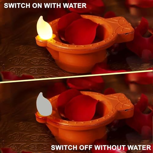 LAXIS® Pack of 12 Water Sensor LED Light Diyas for Home Decoration, Floating Electric Flameless & Smokeless Candle for Home Decor, Diwali Festivals Decoration, Christmas, New Year Home Decor - Image 5