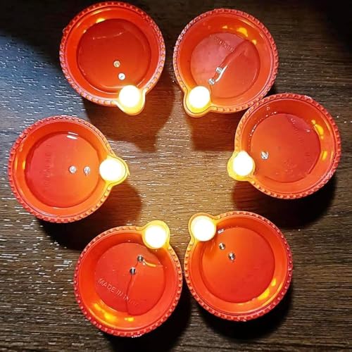 LAXIS® Pack of 12 Water Sensor LED Light Diyas for Home Decoration, Floating Electric Flameless & Smokeless Candle for Home Decor, Diwali Festivals Decoration, Christmas, New Year Home Decor - Image 3