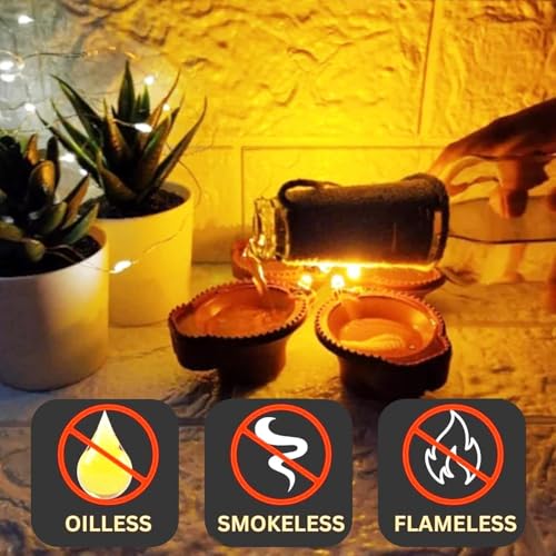 LAXIS® Pack of 12 Water Sensor LED Light Diyas for Home Decoration, Floating Electric Flameless & Smokeless Candle for Home Decor, Diwali Festivals Decoration, Christmas, New Year Home Decor - Image 4