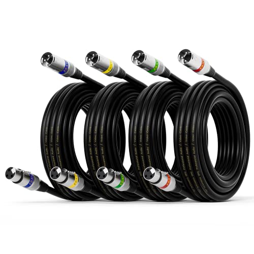 EBXYA XLR Cable 25 ft 4 Packs - Stage Light DMX Cable, Premium Balanced 3-Pin XLR Male to Female Microphone Cable - Image 1