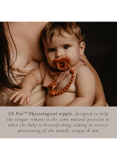 SUAVINEX Color Essence Sx Pro Silicone Baby Pacifier 2Pk, Made With 100% Soft Silicone, Baby Essentials Perfect For Breastfeeding Babies, Designed In Spain, 618 Mths, Orange/Green  - Image 5