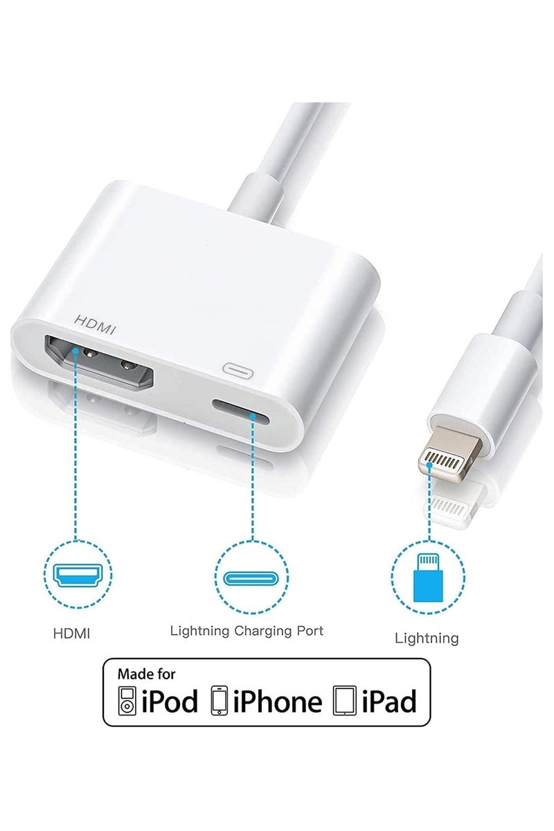 For All Lightning to HDMI Adapter for iPhone to TV, 1080P Digital AV Adapter Sync Screen Connector Cable Compatible for iPhone 14 13 12 11 XS XR X 8 iPad to HDTV Projector Monitor - Image 4