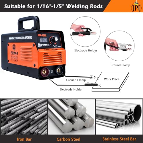 JPT 200Amp MMA/Arc Welding Machine | IGBT With Digital Display | 200A With Hot Start And Anti-Stick | Welding Accessories & Mask - Image 4