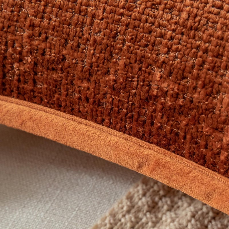 Yaertun Pack of 2 Chenille Textured Decorative Throw Pillow Covers Accent Solid Cushion Cover Soft Cozy Pillow Case with Velvet Back for Couch Sofa Bed Living Room 18x18 Inch Burnt Brick - Image 3