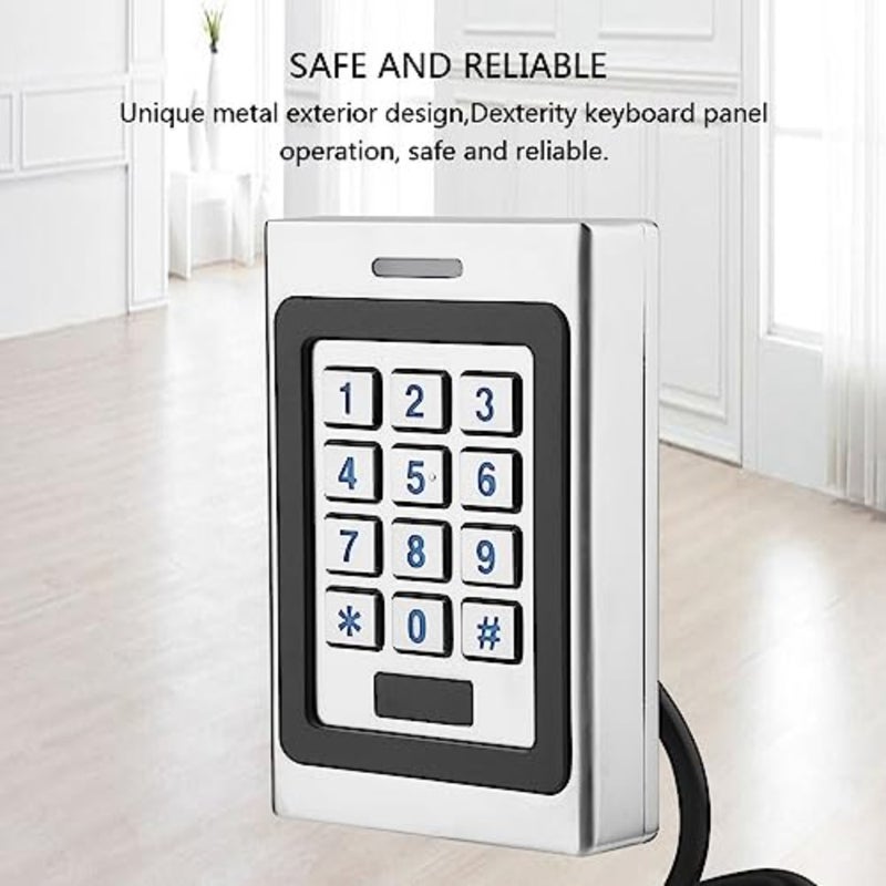 IP67 rainproof security access control keypad for outdoor use, zinc alloy electroplated case with black finish, luminous keyboard, weather-resistant standalone door access - Image 3