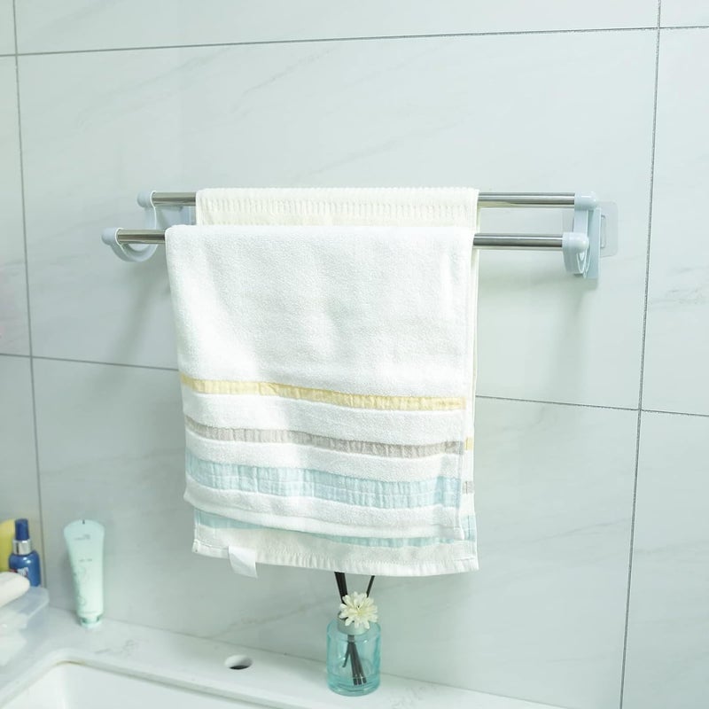 Homestic Homestic Towel Hanger for Bathroom|Wall Mounted Cloth Hanger|Multipurpose Cloth & Napkin Holder|Stainless Steel & PP|Self-Adhesive DIY Installation|Bathroom & Kitchen Organizer|FJ-07|Grey  - Image 2