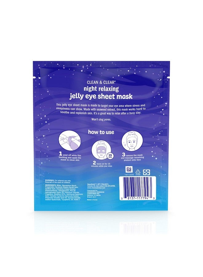 Clean & Clear Night Relaxing And Hydrating Jelly Eye Hydrogel Mask With Seaweed Extract Noncomedogenic & Alcoholfree 0.63 Oz 1 Count(Pack Of 12) - Image 4
