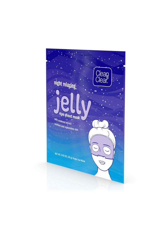 Clean & Clear Night Relaxing And Hydrating Jelly Eye Hydrogel Mask With Seaweed Extract Noncomedogenic & Alcoholfree 0.63 Oz 1 Count(Pack Of 12) - Image 3