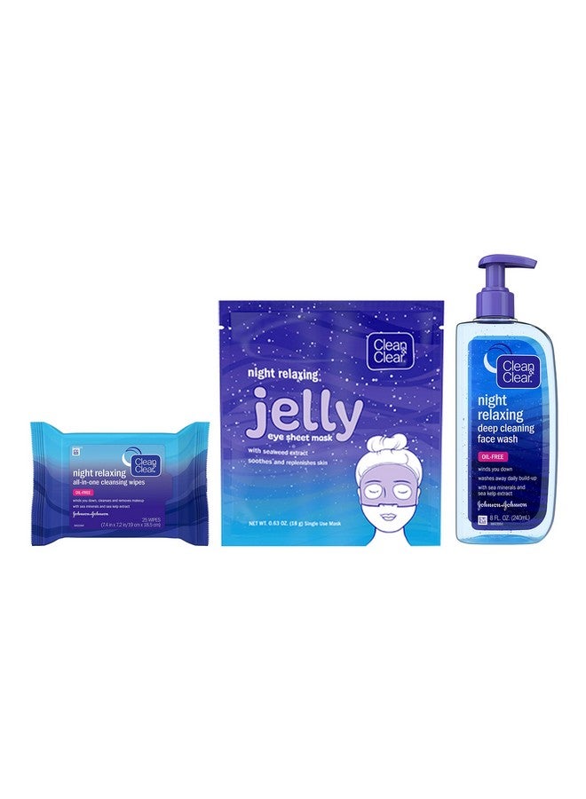 Clean & Clear Night Relaxing And Hydrating Jelly Eye Hydrogel Mask With Seaweed Extract Noncomedogenic & Alcoholfree 0.63 Oz 1 Count(Pack Of 12) - Image 2