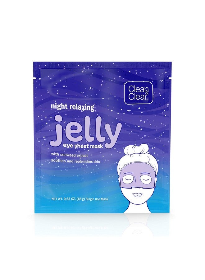 Clean & Clear Night Relaxing And Hydrating Jelly Eye Hydrogel Mask With Seaweed Extract Noncomedogenic & Alcoholfree 0.63 Oz 1 Count(Pack Of 12) - Image 1