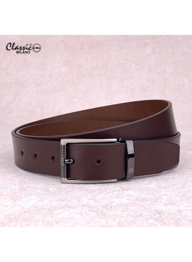 Classic Milano Genuine Leather Belt for Men – Black Formal Belt Men – Men Belts for Office & Business Wear – Mens Belt Leather with Gift Box - Image 1