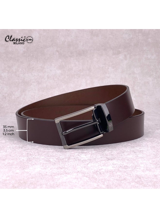 Classic Milano Genuine Leather Belt for Men – Black Formal Belt Men – Men Belts for Office & Business Wear – Mens Belt Leather with Gift Box - Image 5