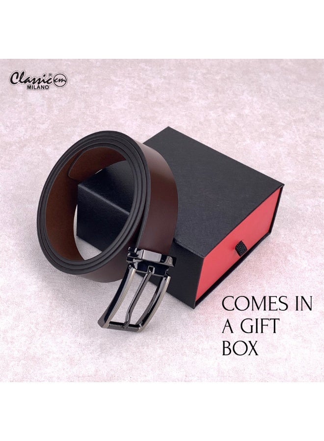 Classic Milano Genuine Leather Belt for Men – Black Formal Belt Men – Men Belts for Office & Business Wear – Mens Belt Leather with Gift Box - Image 4