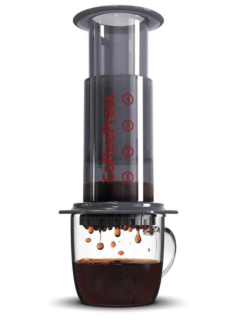 KYD 3-in-1 French Press & Espresso Coffee Maker - Portable Camping & Travel Coffee Press, Grit-Free Full-Bodied Brew with Smooth Taste, Compact Design for Home, Office, Outdoors (Black)  - Image 1