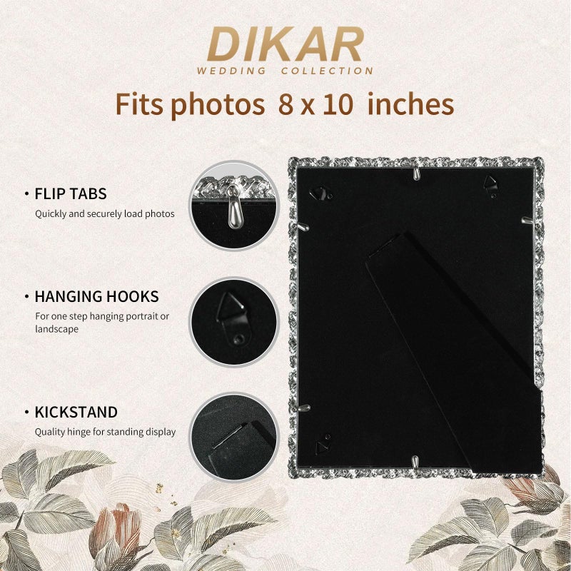 DIKAR 8x10 Picture Frame with White Pearls as Wedding gifts, Wedding Picture Frame for Tabletop&Wall Mounting Display - Image 5