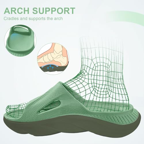 AnyuTech Recovery Slides for Men and Women - Orthopedic Sandals with Arch Support & Thick Cushion, Plantar Fasciitis Slippers, Lightweight Non-Slip Slides for Post-Workout Recovery - Image 3