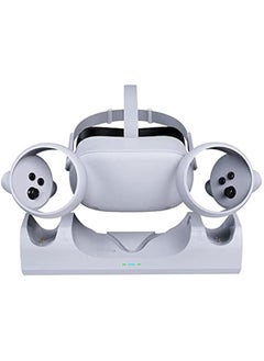 Charging Dock for Oculus Quest 2/Meta Quest 2,VR Headset Charging Stand Compatible with Oculus Quest 2 Accessories Wall Mount Charger Station, USB-C Link Cable