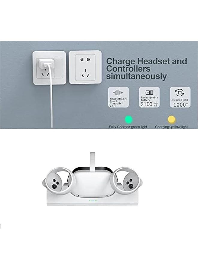 Generic - Charging Dock for Oculus Quest 2/Meta Quest 2,VR Headset Charging Stand Compatible with Oculus Quest 2 Accessories Wall Mount Charger Station, USB-C Link Cable - Image 1