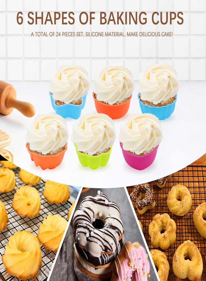 To encounter 24Pack Silicone Molds, Nonstick 2 3/4 inches Donut Mold, Silicone Baking Cups, Donut Pan, Muffin, Jello, Bagel Pan, Oven- Microwave- Dishwasher Safe - Image 3