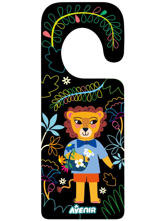Avenir Scratch - Animal Door Hangers Multicolour | Includes 5 gorgeous bookmarks with animals | Scratch the bookmarks and make them your own design + Ages 3+ - Image 3