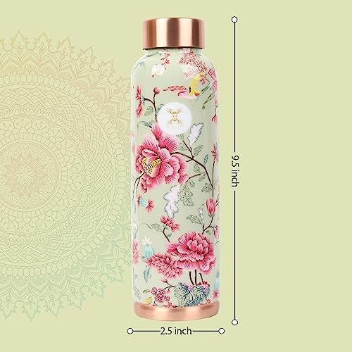MERCAPE® - Copper Water Bottle Joint Less with Leak Proof Technology - Copper Bottle for Home, Office, Yoga & Travel Water Bottle, 1 Liter (Style-02) - Image 2