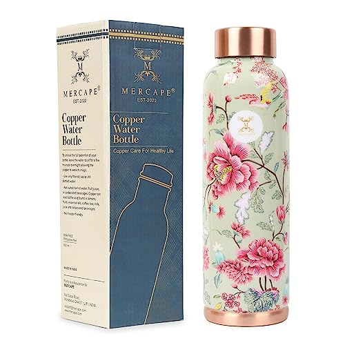 MERCAPE® - Copper Water Bottle Joint Less with Leak Proof Technology - Copper Bottle for Home, Office, Yoga & Travel Water Bottle, 1 Liter (Style-02) - Image 1