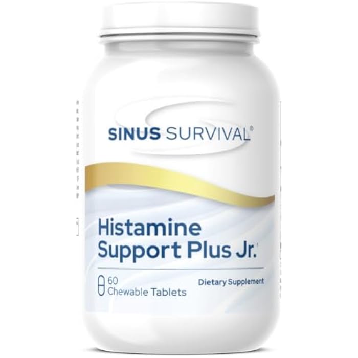Histamine Support Plus Jr – Kids’ Natural Allergy & Sinus Relief Supplement – Supports Histamine Balance, Immune Health & Respiratory Comfort – Berry Flavor – 60 Chewable Tablets - Image 1