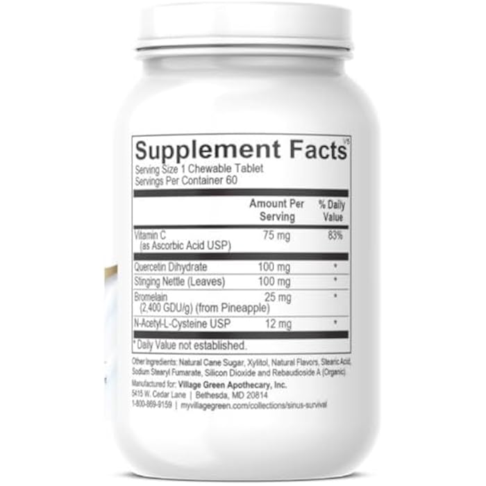 Histamine Support Plus Jr – Kids’ Natural Allergy & Sinus Relief Supplement – Supports Histamine Balance, Immune Health & Respiratory Comfort – Berry Flavor – 60 Chewable Tablets - Image 4