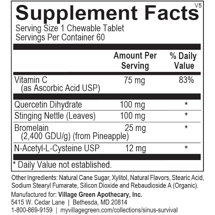 Histamine Support Plus Jr – Kids’ Natural Allergy & Sinus Relief Supplement – Supports Histamine Balance, Immune Health & Respiratory Comfort – Berry Flavor – 60 Chewable Tablets - Image 2