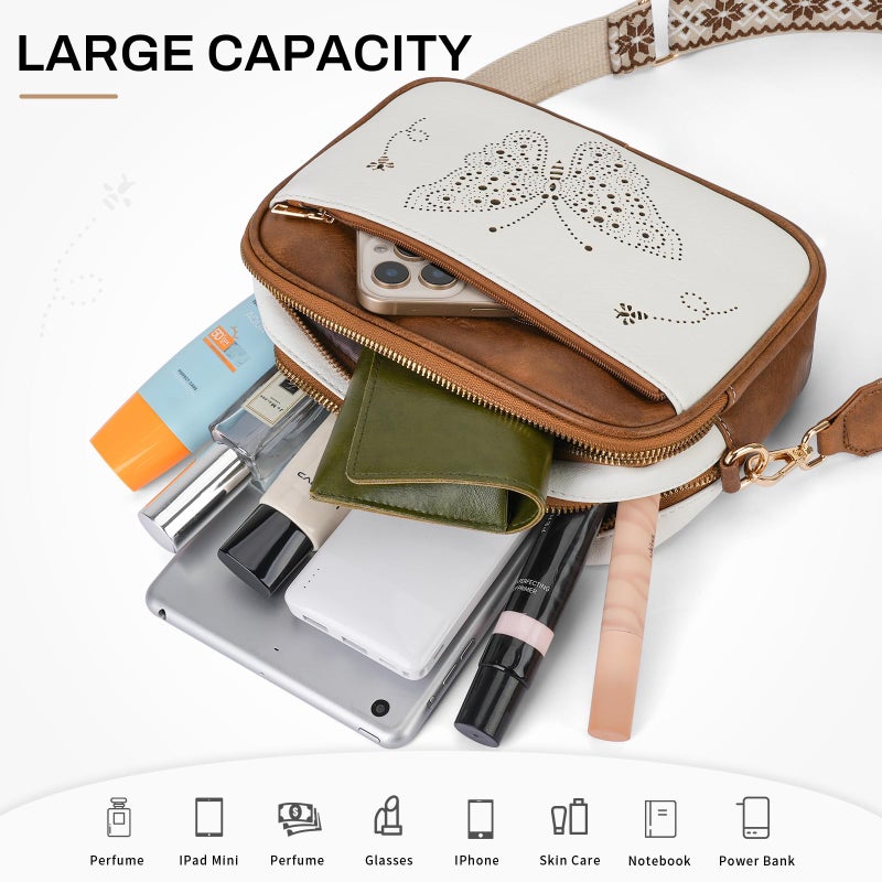 KITEVIUN Crossbody Purse for Women Vegan Leather Small Crossbody Bags with Adjustable Strap Multiple Pockets Shoulder Handbags - Image 3