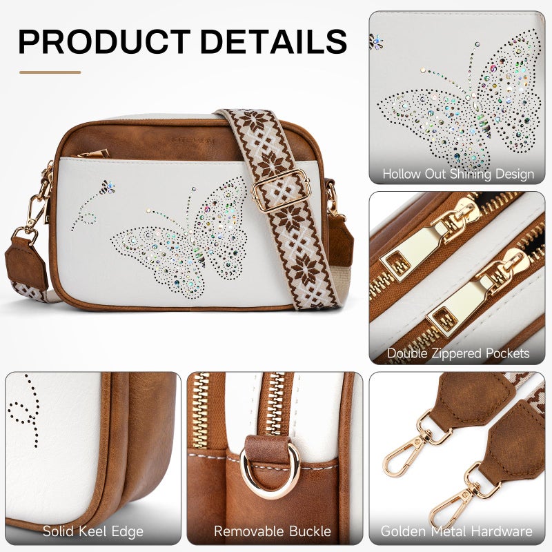 KITEVIUN Crossbody Purse for Women Vegan Leather Small Crossbody Bags with Adjustable Strap Multiple Pockets Shoulder Handbags - Image 5
