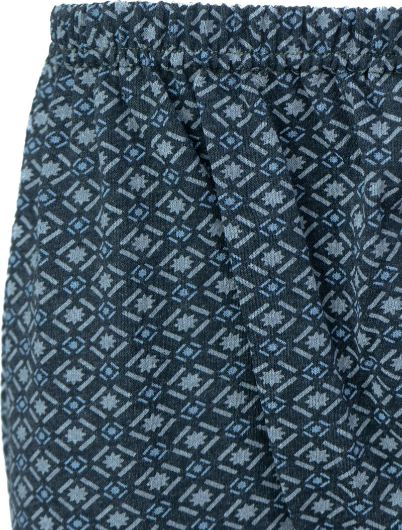اوبلاند Men's Winter Pajamas Cotton Thick Fleece Lined Patterned Elastic Legs Keeps You Warm and Comfortable
