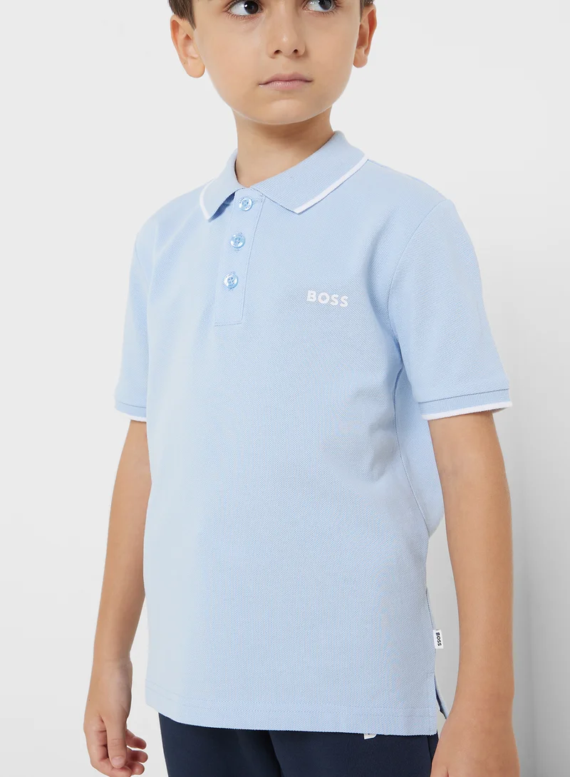 بوس Kids Logo Polo