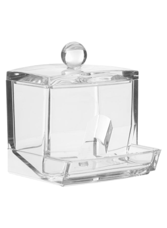 حامل ماكينة تحضير سيلينا موزع أعواد قطنية بتصميم أنيق شفاف ابعاد 9.9 × 8.1 × 9.3 سم155904 - Image 1