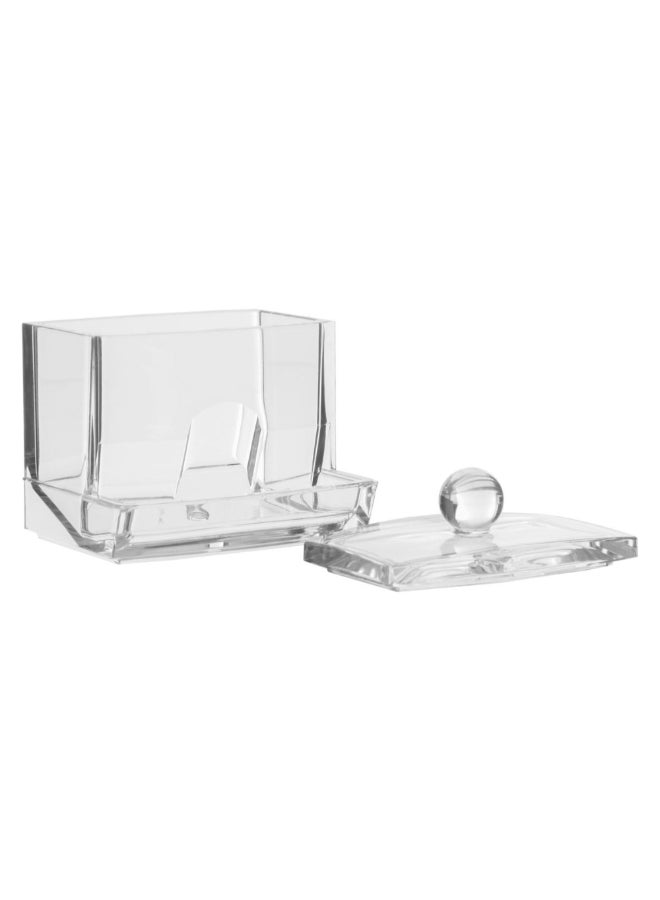 حامل ماكينة تحضير سيلينا موزع أعواد قطنية بتصميم أنيق شفاف ابعاد 9.9 × 8.1 × 9.3 سم155904 - Image 3