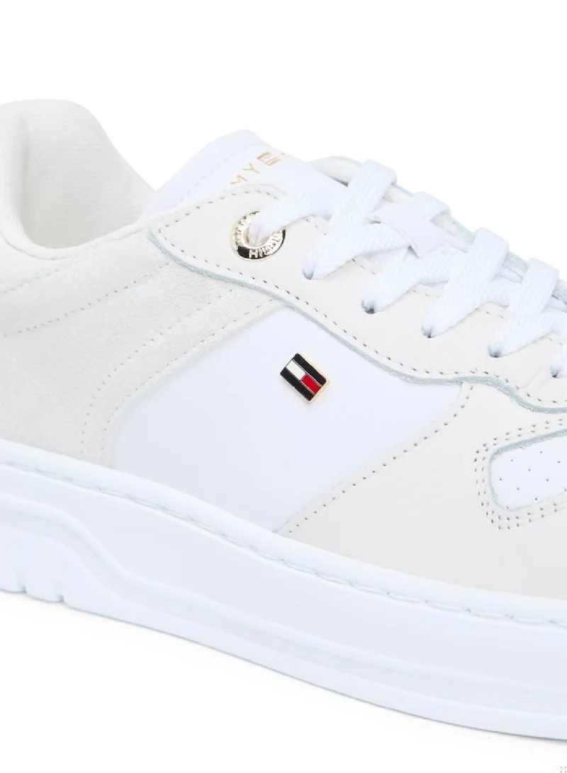 TOMMY HILFIGER Leather Mixed Texture Cupsole Trainers
