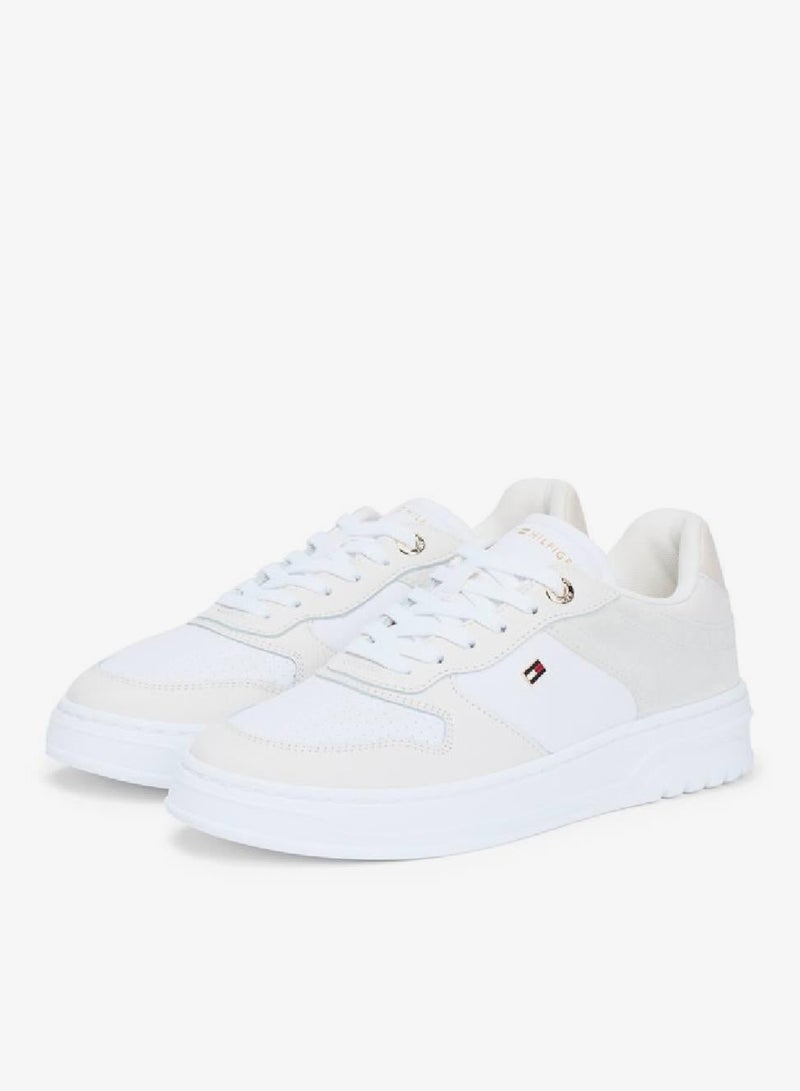TOMMY HILFIGER Leather Mixed Texture Cupsole Trainers - Image 3