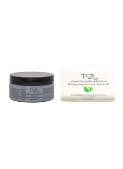 Taza Premium Taza Natural Activated Charcoal Face & Body Scrub, 8 oz (230 ml) Bright and Radiant Skin With: Activated Bamboo Charcoal, Shea Butter and Coconut Oil, Jojoba Oil, White Volcanic Lava  - Image 1