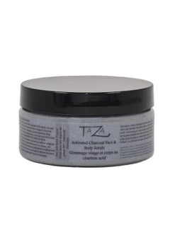Taza Premium Taza Natural Activated Charcoal Face & Body Scrub, 8 oz (230 ml) Bright and Radiant Skin With: Activated Bamboo Charcoal, Shea Butter and Coconut Oil, Jojoba Oil, White Volcanic Lava  - Image 2